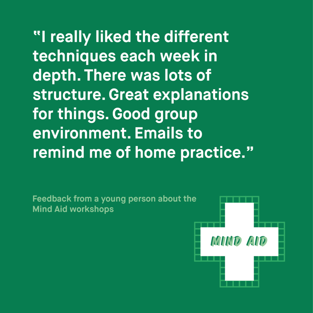 Feedback quote, against green background.