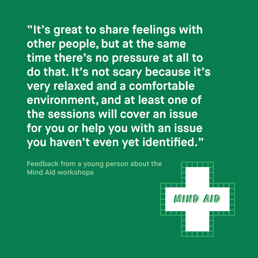 Feedback quote, against green background.