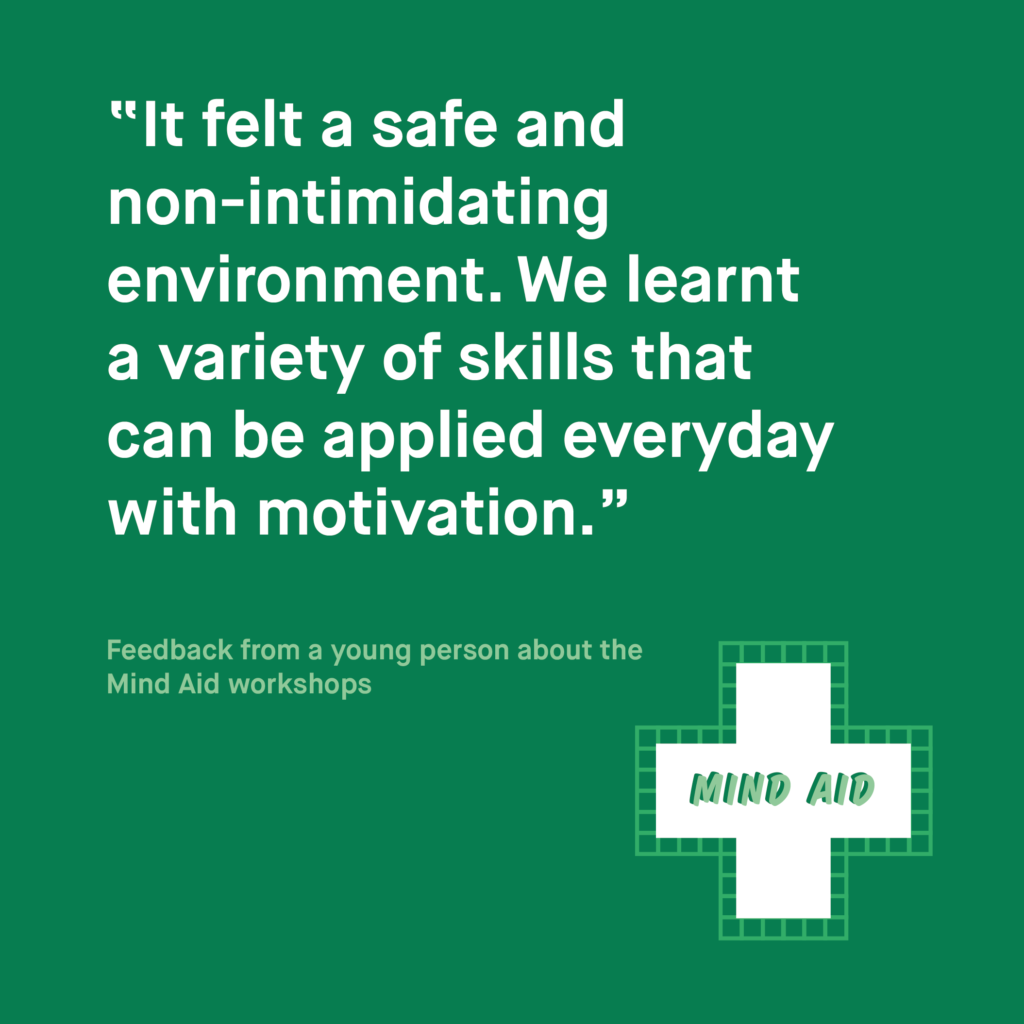 Feedback quote, against green background.