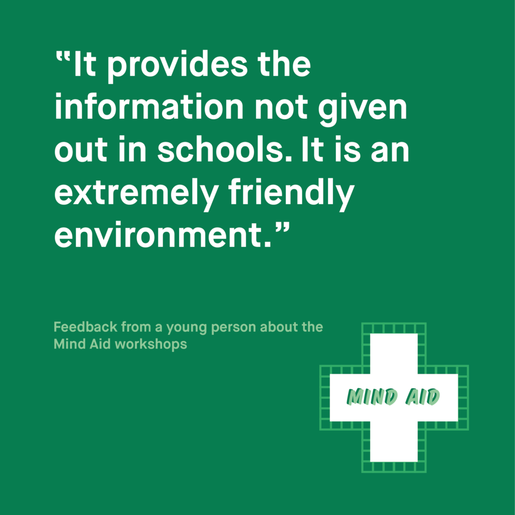 Feedback quote, against green background.